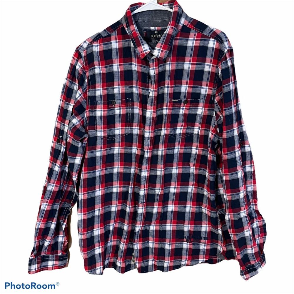 buffalo david bitton Mens XXL plaid button Shirt